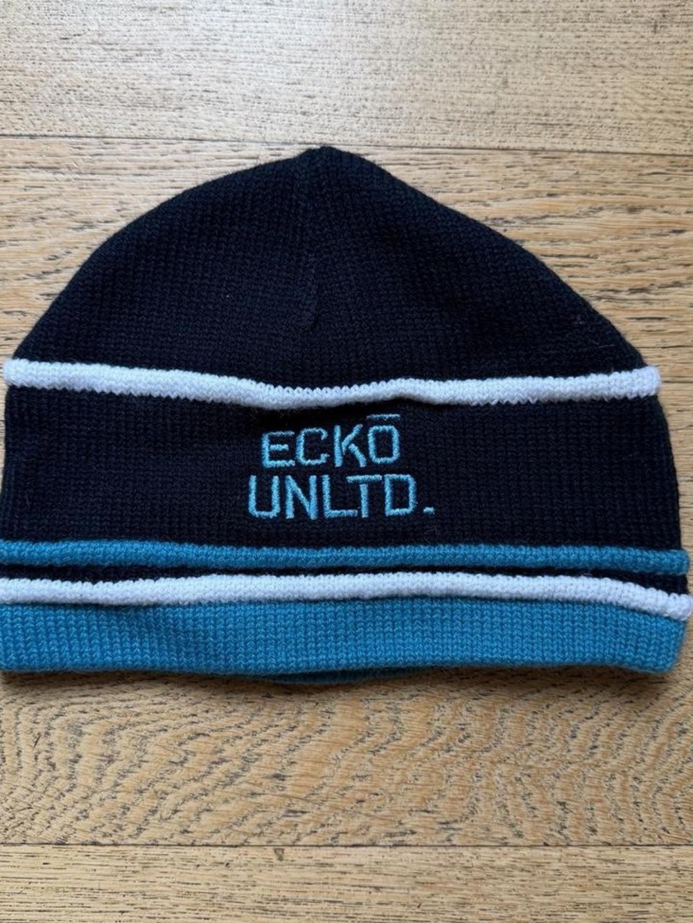 Y2K Ecko Unltd Striped Knit Beanie Hat